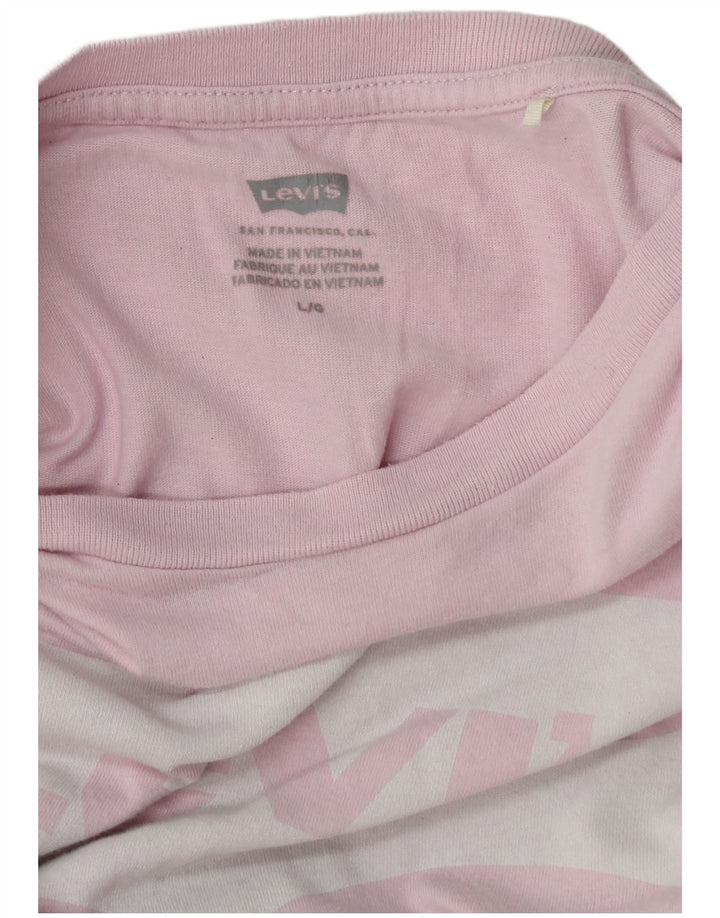 Levi's Damen Grafik-T-Shirt-Oberteil UK 16 Large Pink