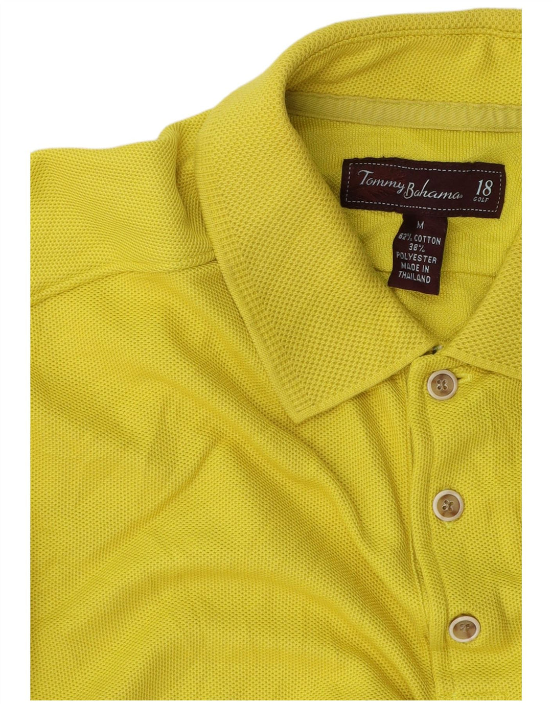 Tommy Bahama Herren-Poloshirt aus mittelgelber Baumwolle