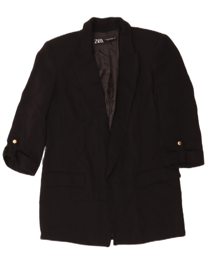 Zara Damen-Blazer, übergroß, 3/4-Ärmel, offen, Gr. 6, XS, Schwarz, Polyester