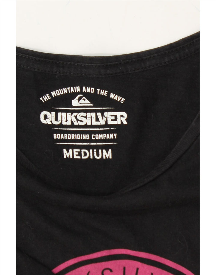 QUIKSILVER Mens Graphic T-Shirt Top Medium Black Vintage Quiksilver and Second-Hand Quiksilver from Messina Hembry 