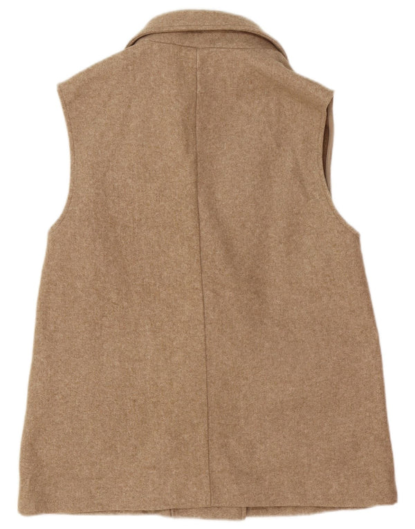 Zweireihiges Utility-Gilet für Damen von Zara, UK 12, mittelbeigefarbenes Polyester