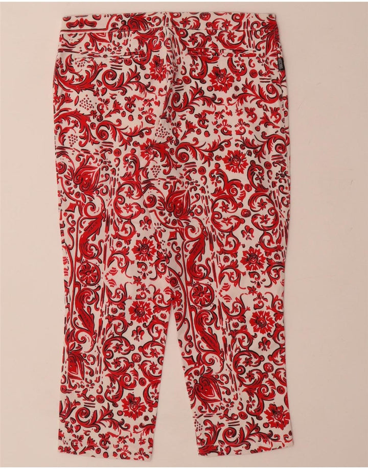 MOSCHINO Gerade Capri-Hose für Damen, UK 12, M, W28, L21, Rot, Paisleymuster