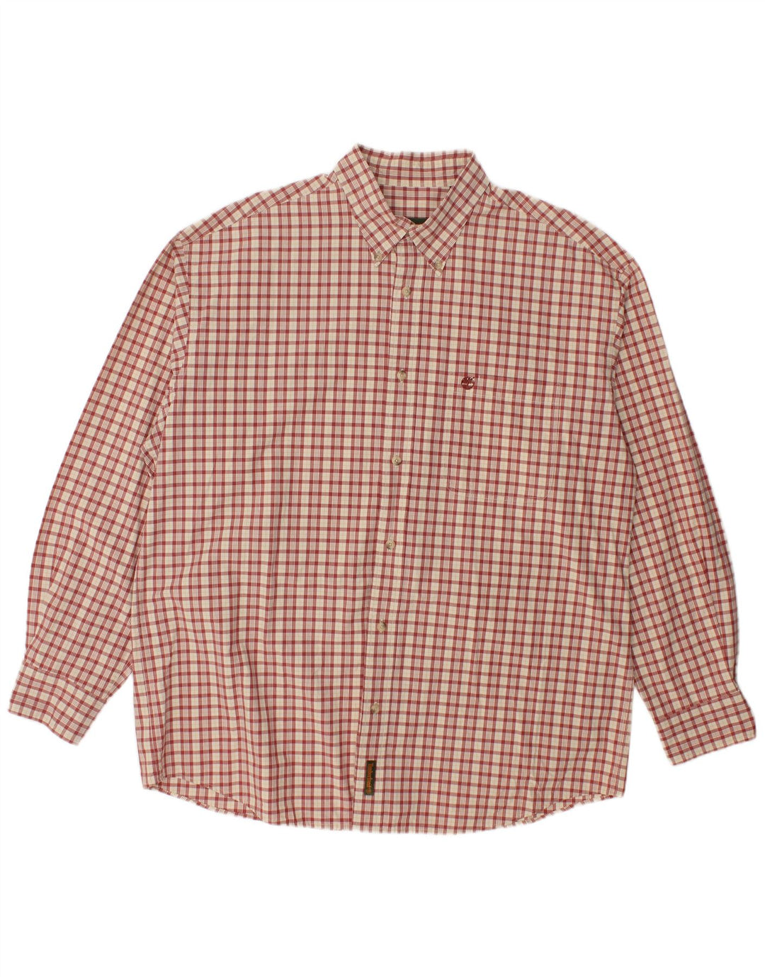 Timberland Herren-Hemd, groß, rot kariert, Baumwolle