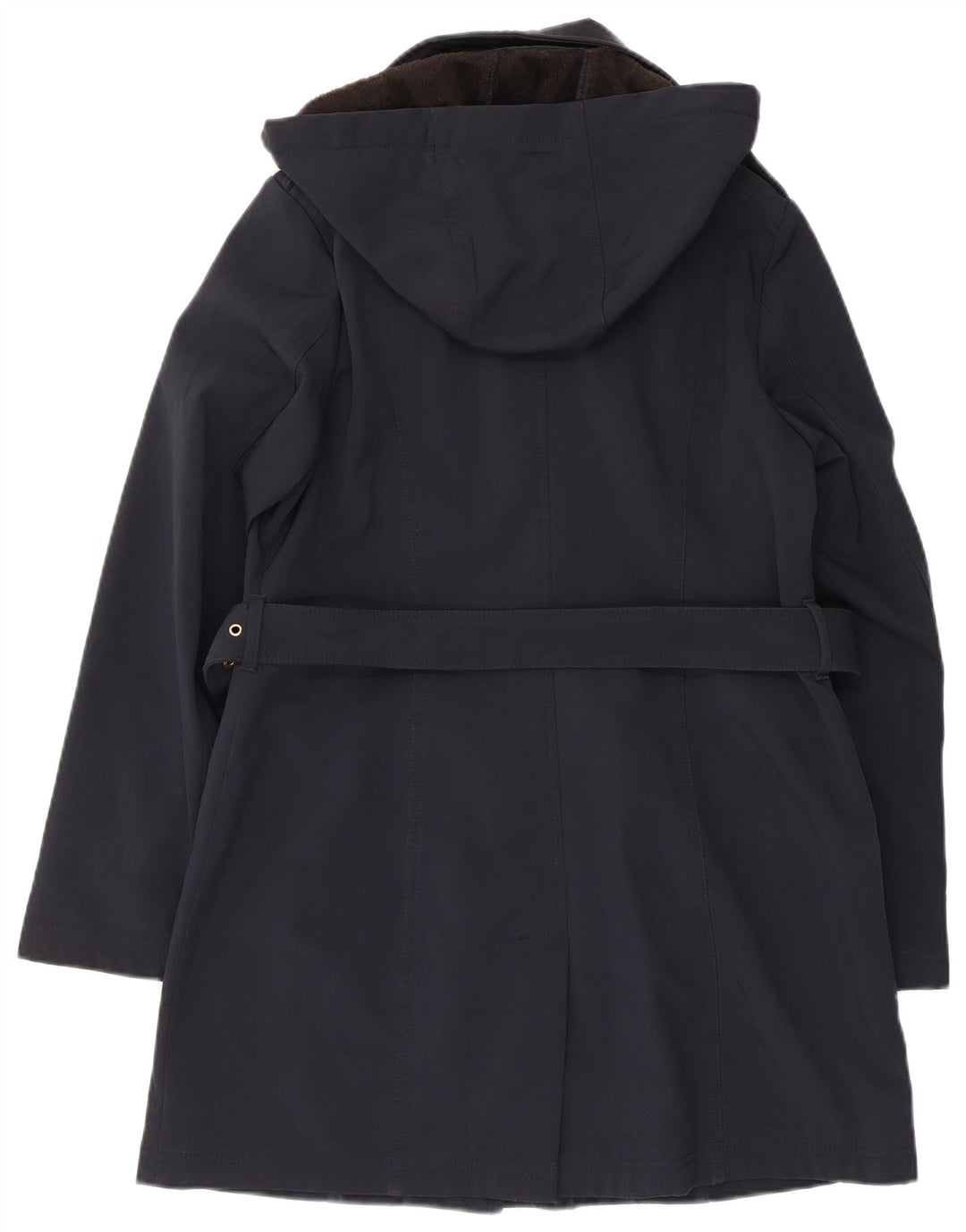 Michael Kors Damen-Trenchcoat mit Kapuze, UK 14, mittleres Marineblau, Polyester