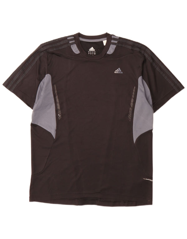 Adidas Herren T-Shirt Top Medium Schwarz Colourblock Polyester Sport