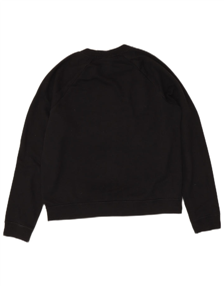 NIKE Womens Crop Oversized Sweatshirt Jumper UK 10 Small Black Cotton