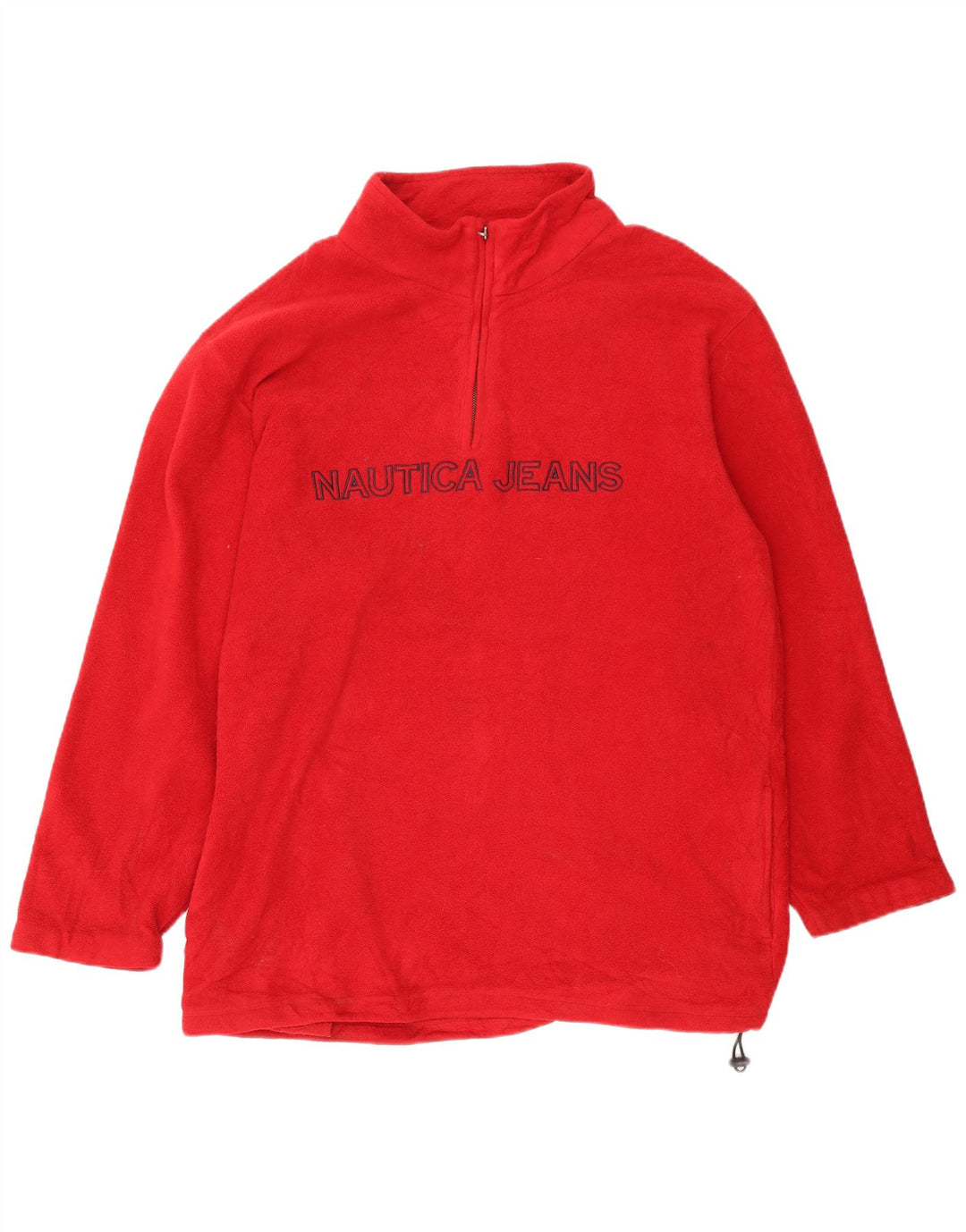 Nautica Herren-Fleecepullover mit grafischem Reißverschluss, XL, rotes Polyester