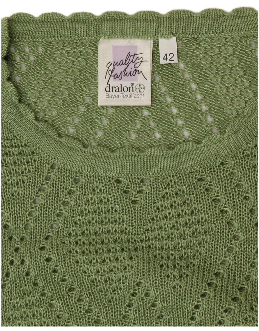 Bayer Damen-Pullover mit Rundhalsausschnitt, EU 42, großes grünes Acryl