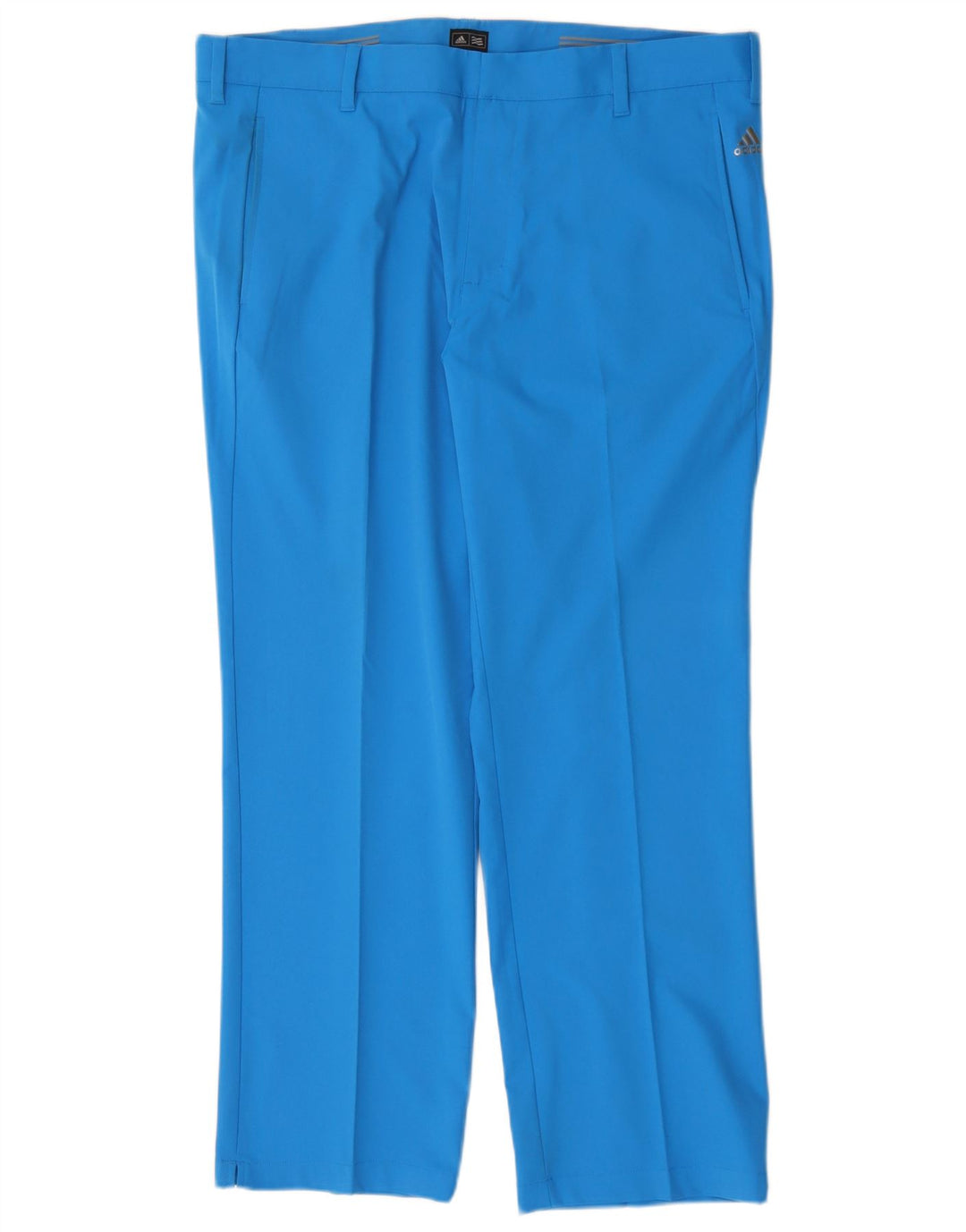 ADIDAS Mens Straight Chino Trousers W38 L30 Blue Polyester