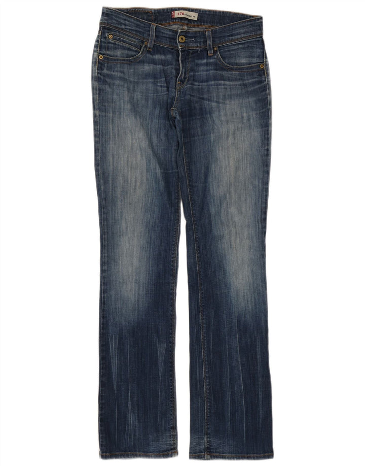 Levi's Damen 571 Straight Jeans W30 L34 Blaue Baumwolle