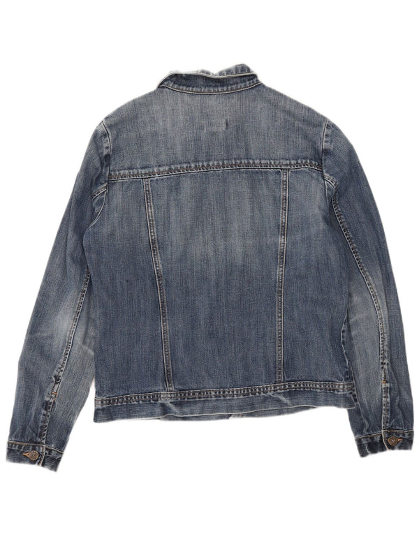 Gap Damen Jeansjacke UK 16 Large Blaue Baumwolle