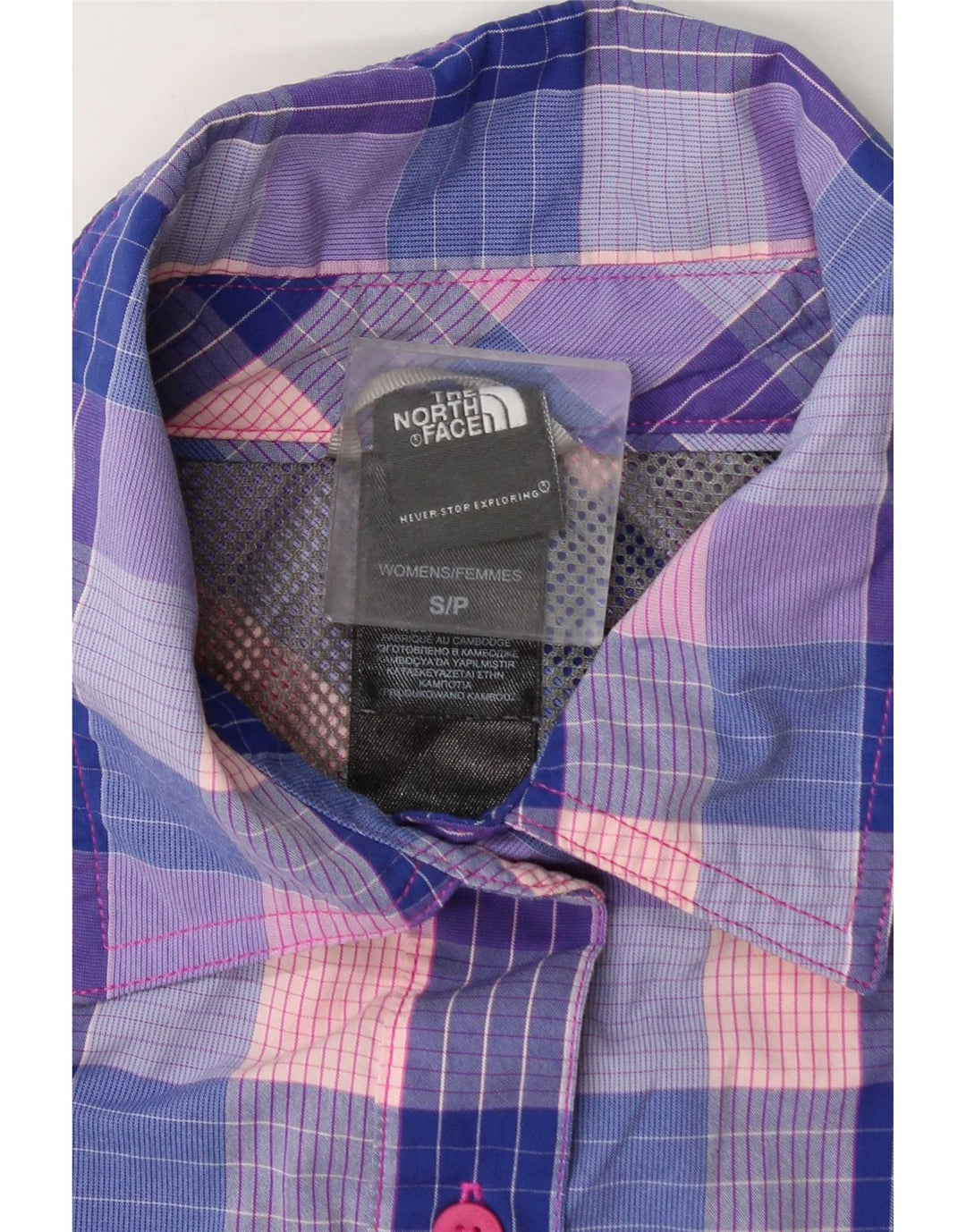 The North Face Damen-Kurzarmshirt, klein, mehrfarbig, kariert, Nylon