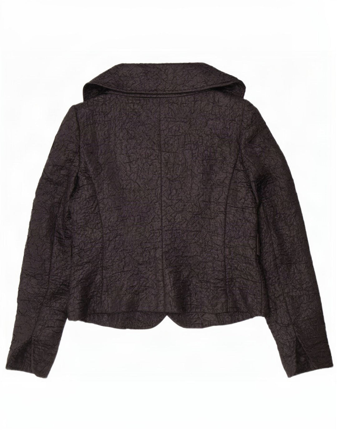 Max Mara Damen Crop Open Blazer Jacke UK 12 Medium Schwarz Polyester