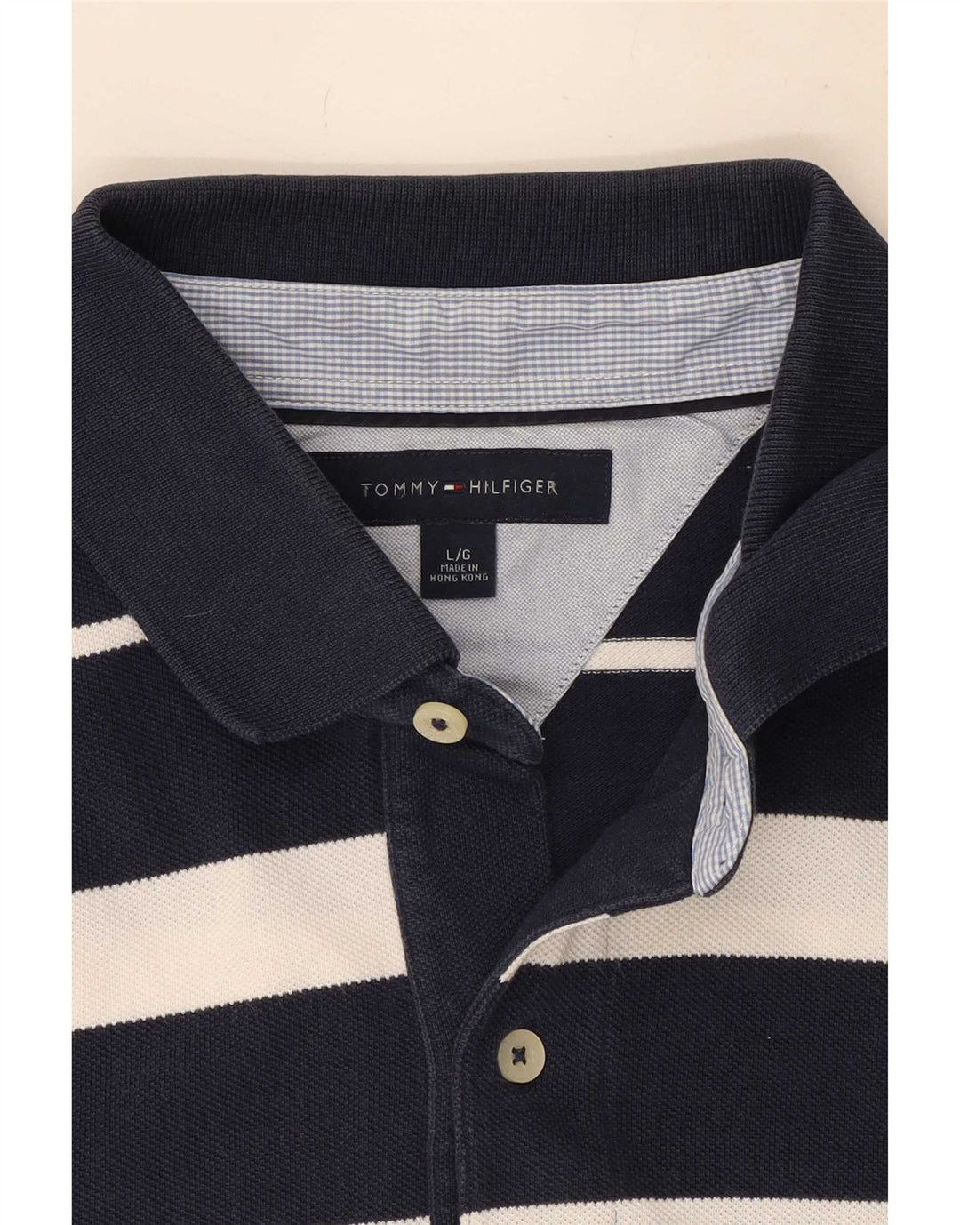 Tommy Hilfiger Herren-Poloshirt, groß, Marineblau gestreift