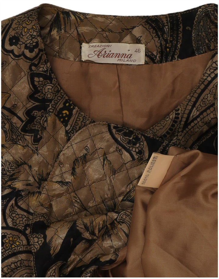 ARIANNA Damen-Steppblazer mit 5 Knöpfen, Größe 46, groß, braun, Paisleymuster