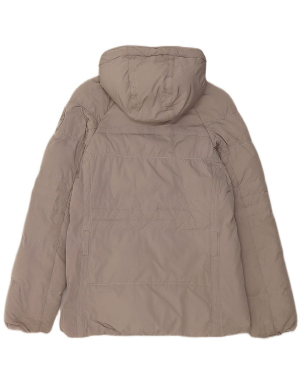 Napapijri Wattierte Damenjacke mit Kapuze, UK 10, Größe S, Grau, Polyester
