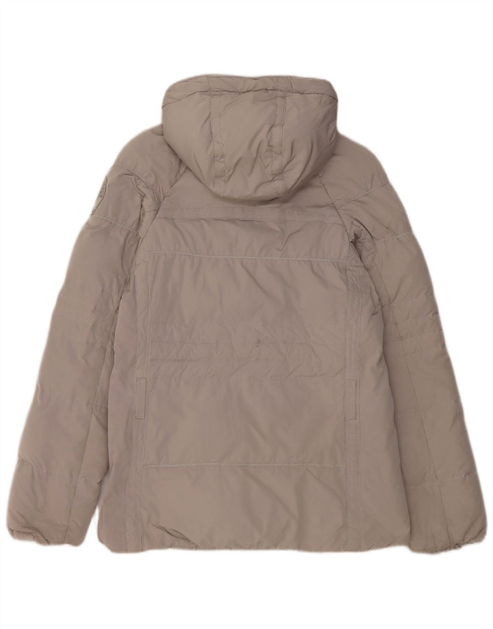 Napapijri Wattierte Damenjacke mit Kapuze, UK 10, Größe S, Grau, Polyester