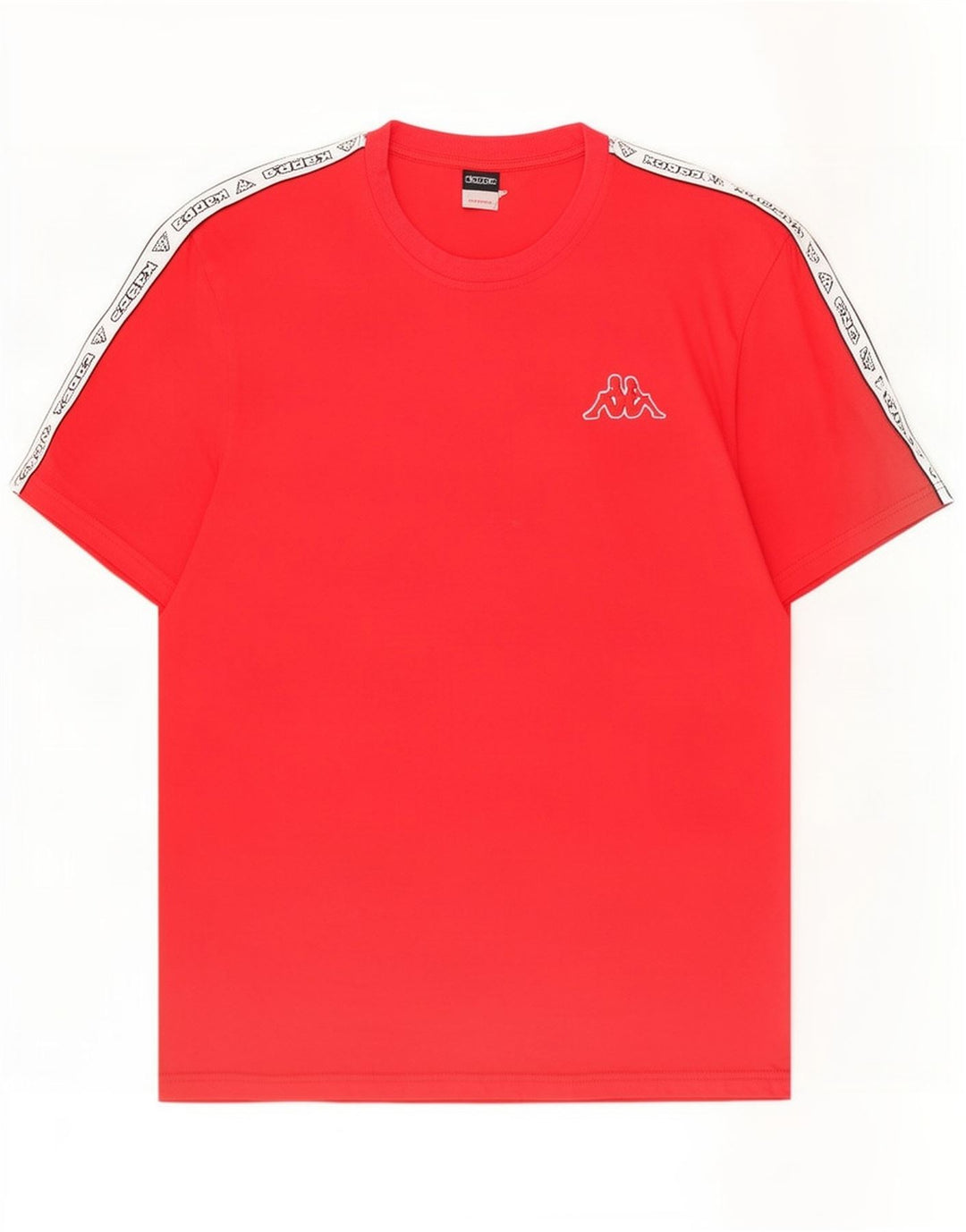 Kappa Herren Grafik-T-Shirt-Oberteil aus mittelroter Colourblock-Baumwolle