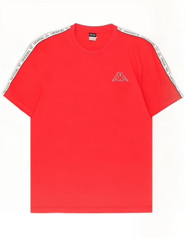 Kappa Mens Graphic T-Shirt Top Medium Red Colourblock Cotton
