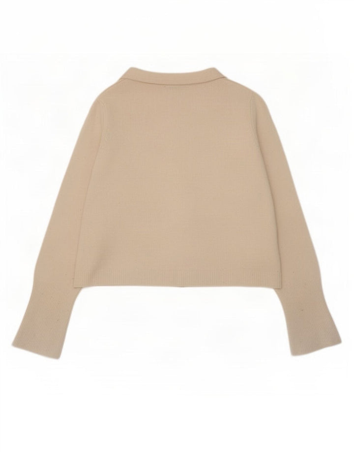 Zara Damen-Strickjacke in Übergröße, Gr. 10, Größe S, weiße Wolle
