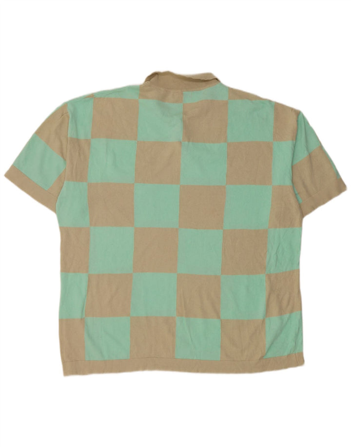 Zara Herren-Poloshirt, groß, beige, geometrisch