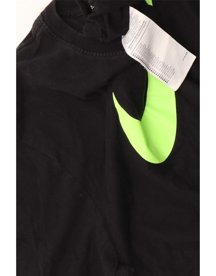 Nike Herren Athletic Fit Graphic Top Langarm Mittelschwarz Baumwolle