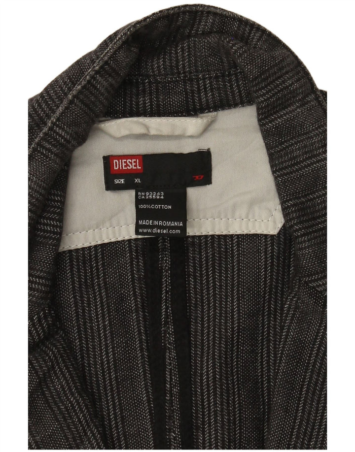 Diesel Herren-Blazer mit 2 Knöpfen, UK 42, XL, grau gestreift, Baumwolle