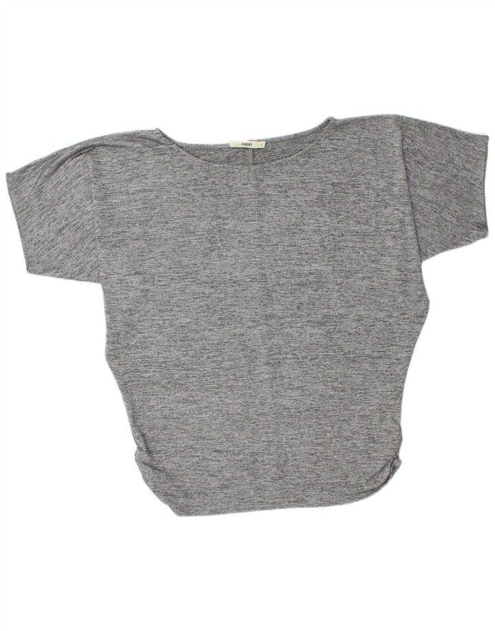 Übergroßes T-Shirt-Oberteil für Damen von Oasis, Gr. 10, Größe S, grau geflecktes Polyester