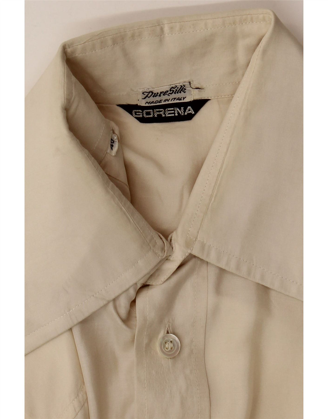 GORENA Herrenhemd Größe 40 Mittelbeige Seide