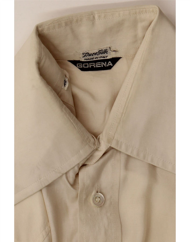 GORENA Herrenhemd Größe 40 Mittelbeige Seide