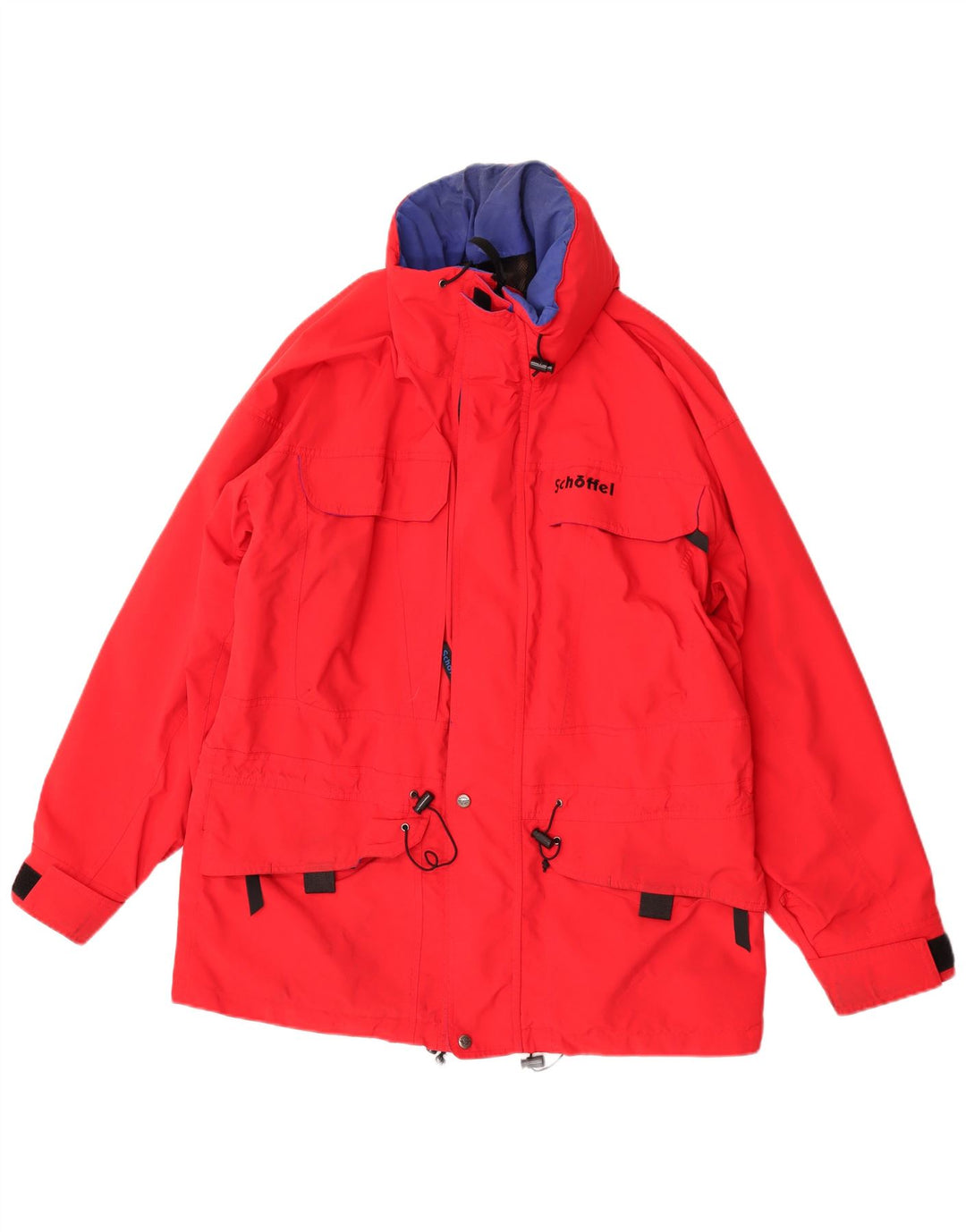 Schöffel Herren-Regenjacke mit Kapuze, EU 50, Größe L, Rot