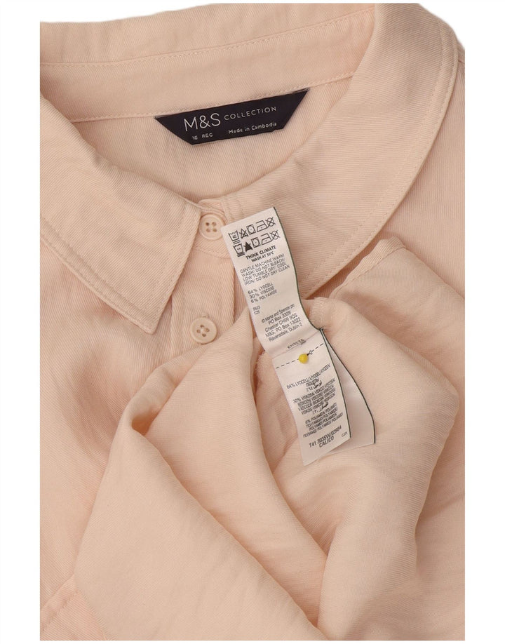 Marks & Spencer Damen-Hemd UK 16 Large Pink Lyocell