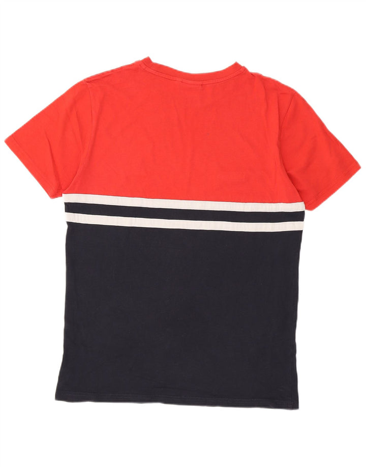 ELLESSE Herren Heritage T-Shirt Top Mittelrot Farbblock