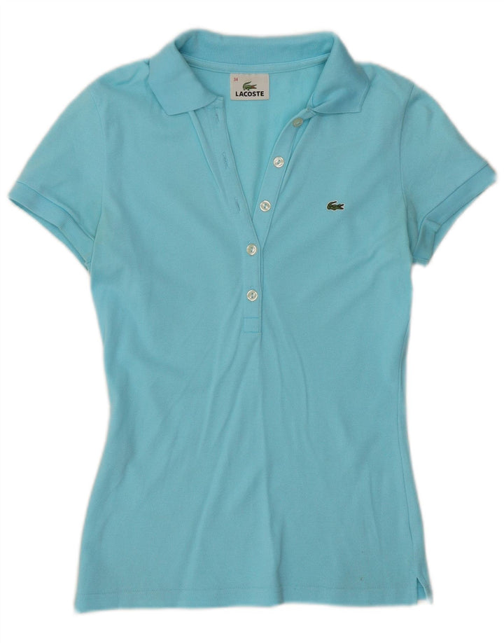 Lacoste Damen-Poloshirt, Größe 34, kleine blaue Baumwolle