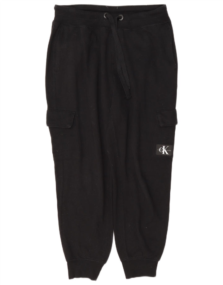 Calvin Klein Herren Cargo-Trainingshose, Jogginghose, Größe S, Schwarz, Baumwolle