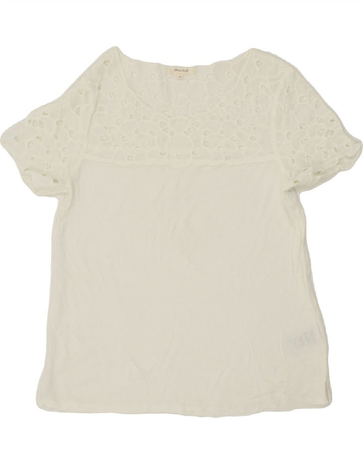 WHITE STUFF Womens Blouse Top UK 10 Small  White Viscose Vintage White Stuff and Second-Hand White Stuff from Messina Hembry 