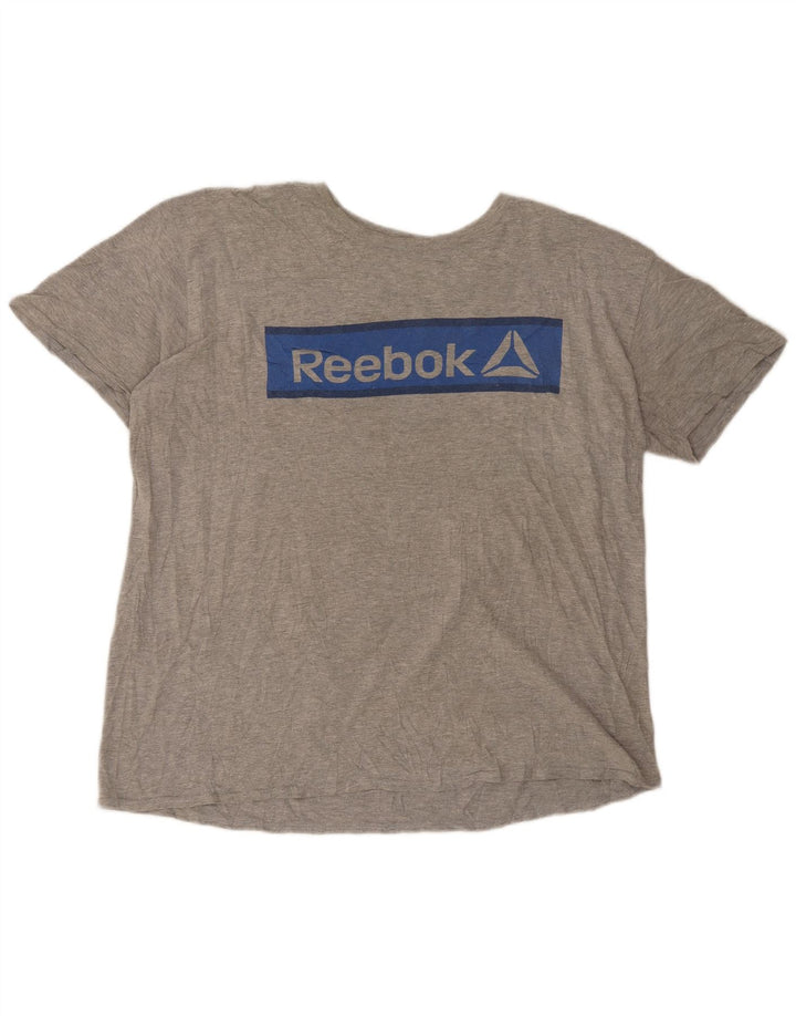 REEBOK Herren Grafik T-Shirt Top 2XL Grau meliert