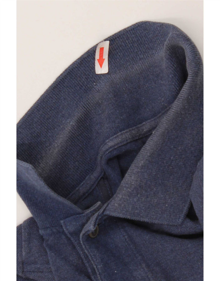 Lacoste Herren-Langarm-Poloshirt, Größe 4, mittelblaue Baumwolle