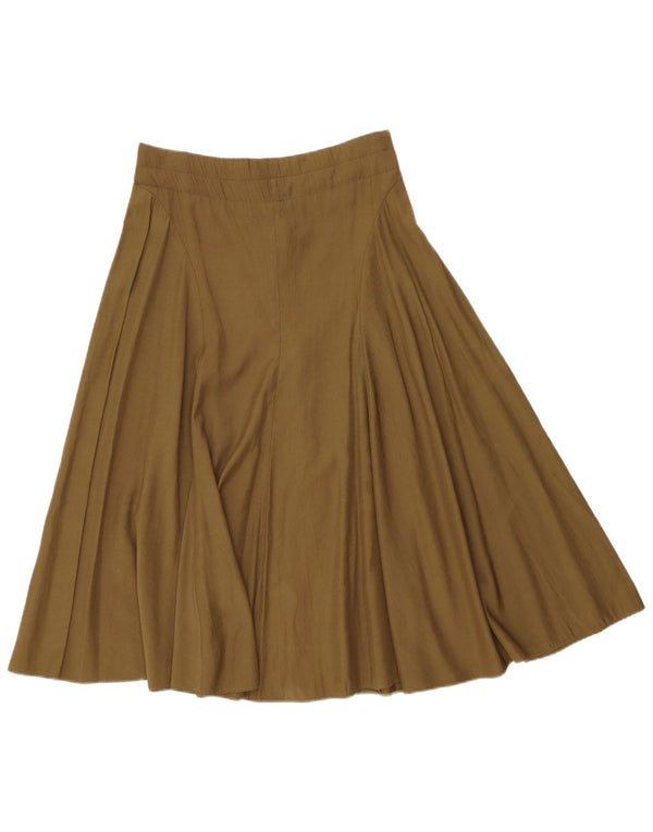 Vintage Damen ausgestellter Rock Medium W30 Khaki Polyester