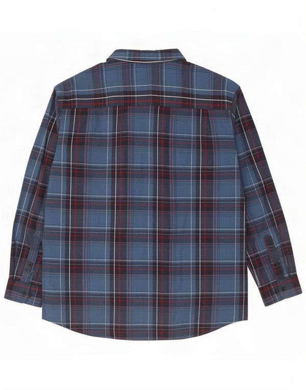 Atlas für Männer Flanellhemd für Herren, 4XL, blau kariert, Baumwolle