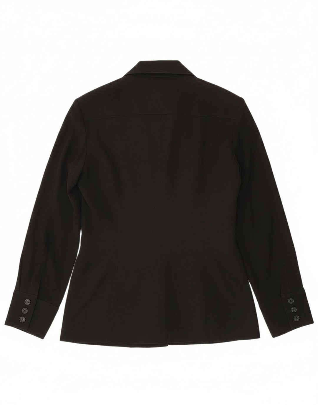 Vintage Damen 6-Knopf-Blazerjacke UK 14 Großes schwarzes Polyester