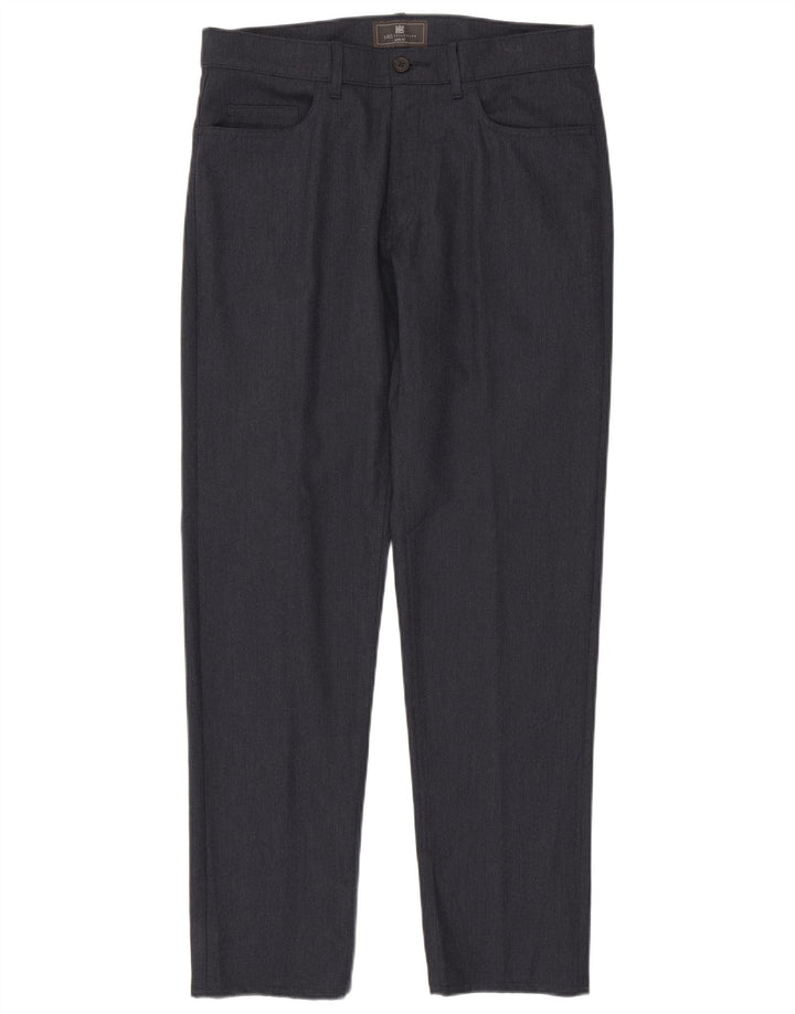 Gerade Herren-Anzughose von Marks & Spencer, W34, L33, marineblaues Polyester