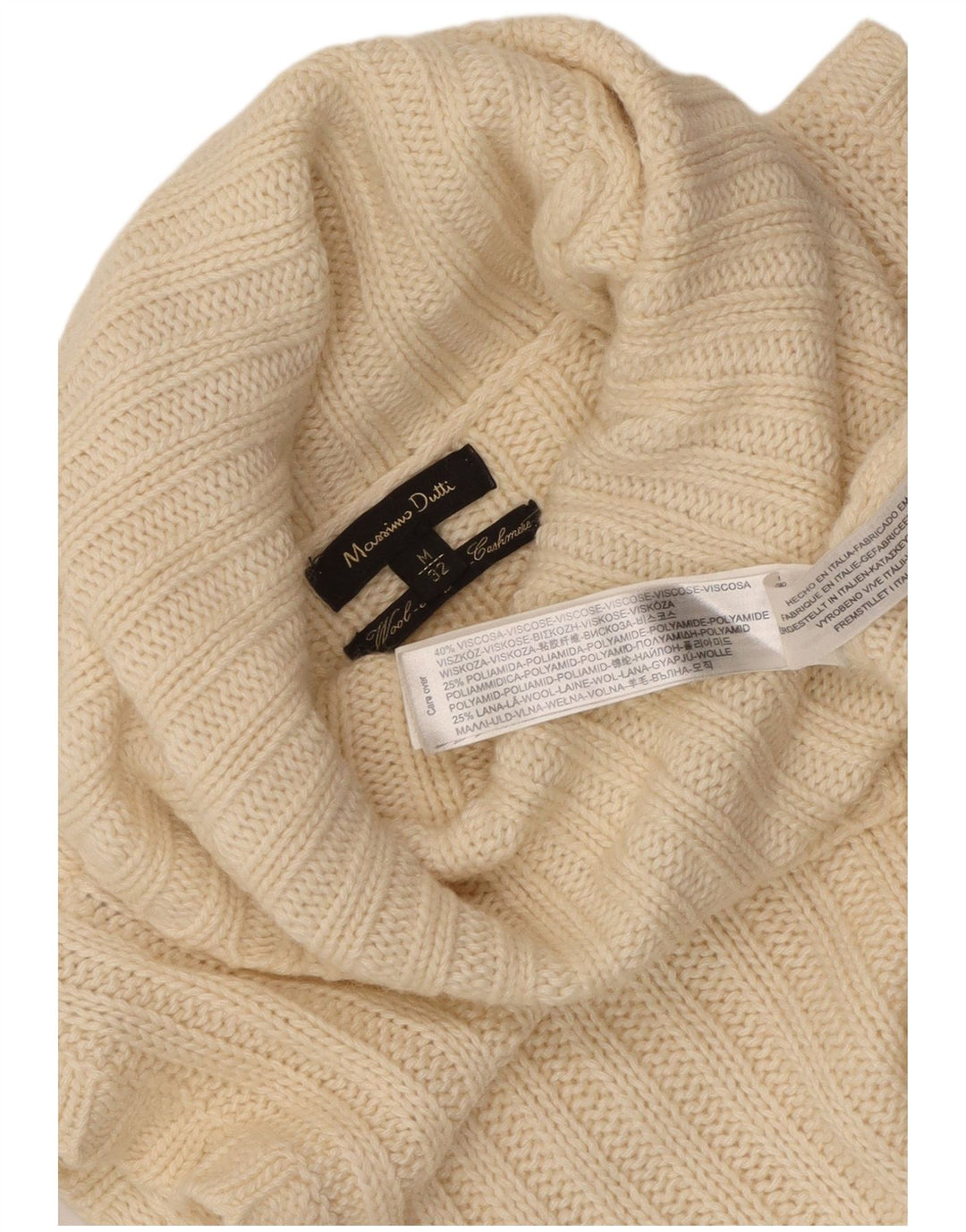 Massimo Dutti Damen Ärmelloser Rollkragenpullover Pullover UK 12 Mittelbeige