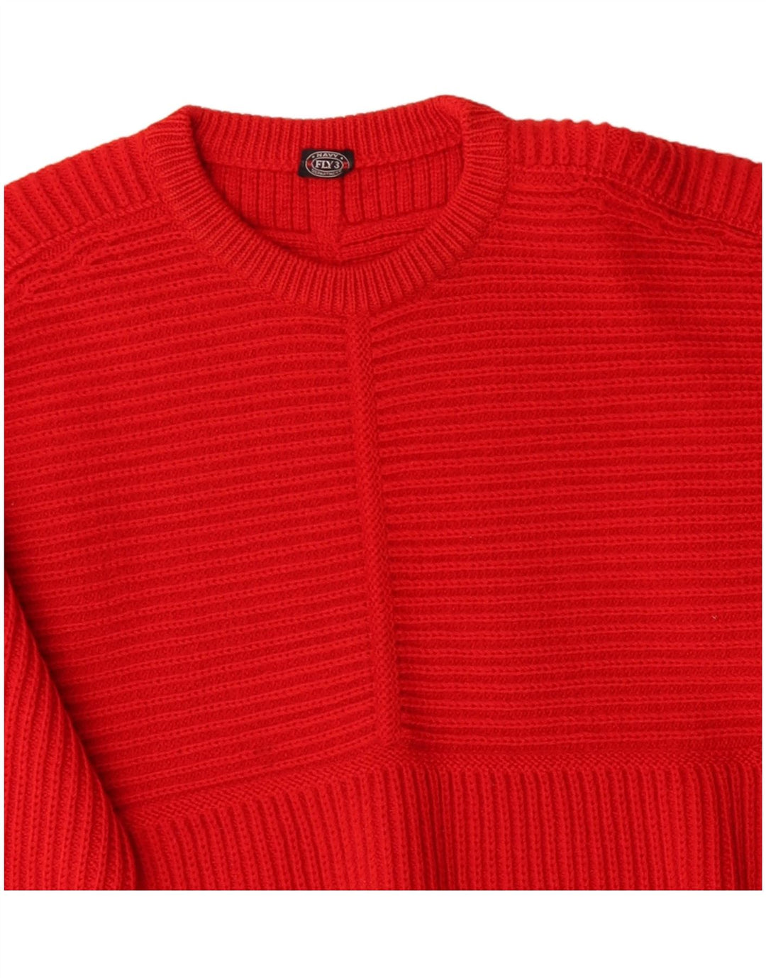 VINTAGE Herren-Pullover mit U-Boot-Ausschnitt, Mittelrot