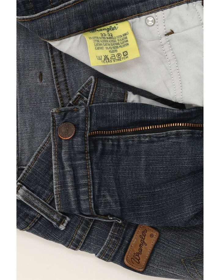 WRANGLER Womens Texas Stretch Straight Jeans W33 L32 Blue Cotton Vintage Wrangler and Second-Hand Wrangler from Messina Hembry 