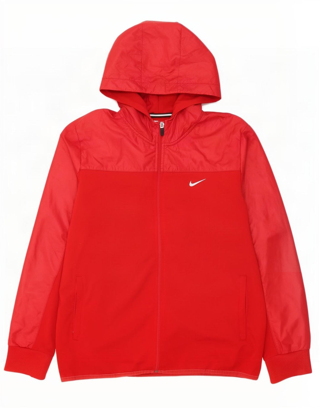 Nike Herren Dri Fit Kapuzen-Trainingsanzug-Top-Jacke aus mittelrotem Polyester