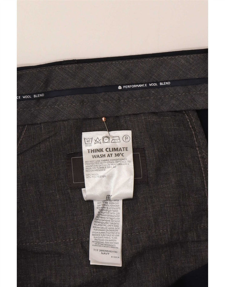 Marks & Spencer Herren-Anzughose mit maßgeschneiderter Passform, W44, L31, marineblaue Wolle