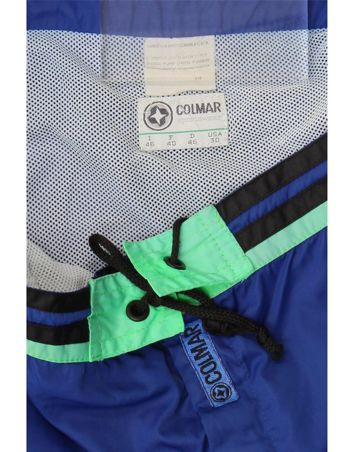 Colmar Herren-Badeshorts, mittelblau, gestreift, Polyamid