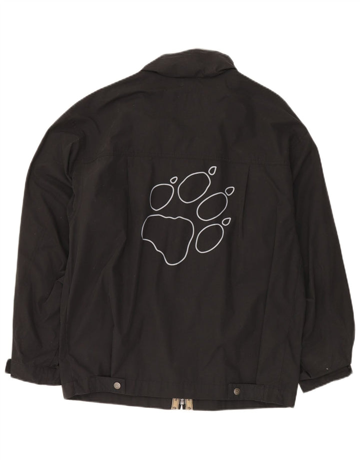 JACK WOLFSKIN Herren-Regenjacke mit Kapuze und Grafik, UK 38, Mittelschwarz, Polyester