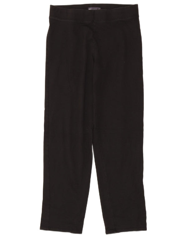 Marks & Spencer Damen Leggings UK 12 Mittelschwarze Baumwolle